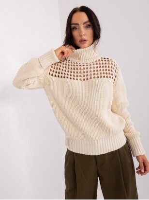 Šviesiai smėlinės spalvos megztinis MGZ0296