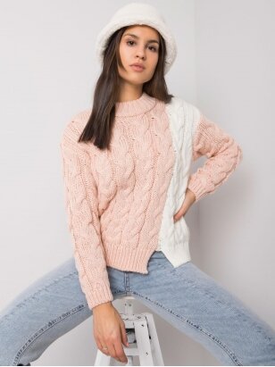 Šviesiai rožinės spalvos megztinis MGZ0298