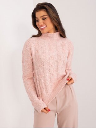 Šviesiai rožinės spalvos megztinis MGZ0336