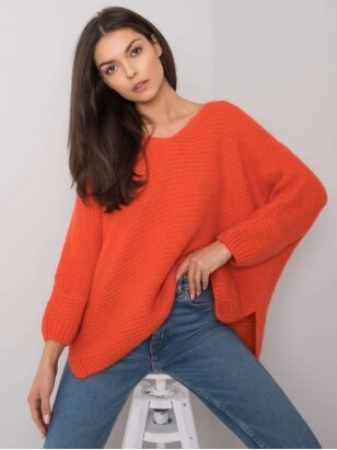 Oranžinės spalvos megztinis MOD1512