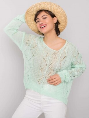 Mėtinės spalvos megztinis MGZ0184