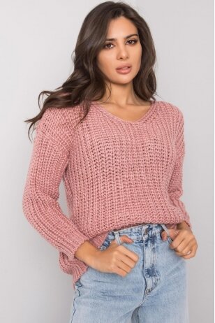 Tamsiai rožinės spalvos megztinis MOD1706