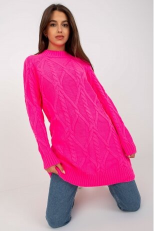 Neoninės rožinės spalvos megztinis MOD2010