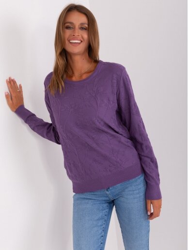 Violetinės spalvos megztinis MOD2387 2