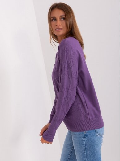Violetinės spalvos megztinis MOD2387 3