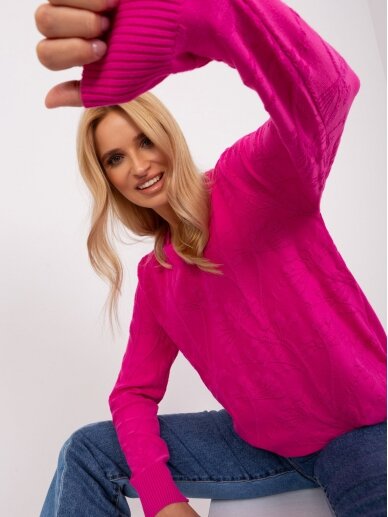 Rožinės spalvos megztinis MOD2387 4