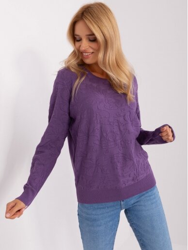 Violetinės spalvos megztinis MOD2388