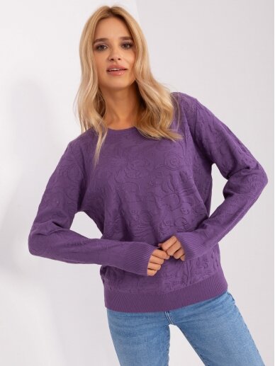 Violetinės spalvos megztinis MOD2388 3