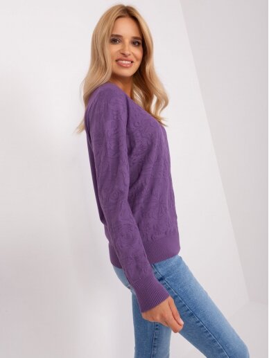 Violetinės spalvos megztinis MOD2388 4
