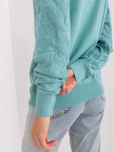 Mėtinės spalvos megztinis MOD2388 4