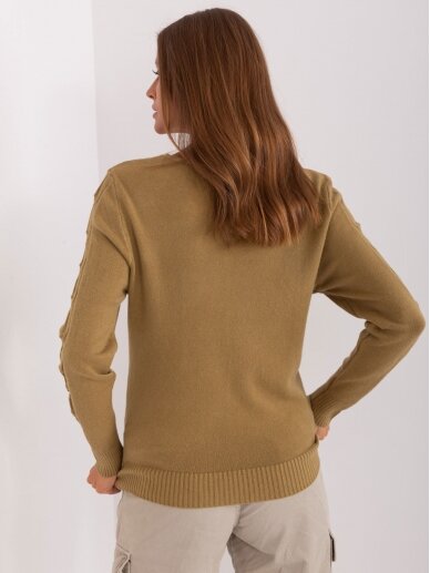 Alyvuogių spalvos megztinis MGZ0052 5