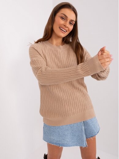 Smėlinės spalvos megztinis MOD2389 6