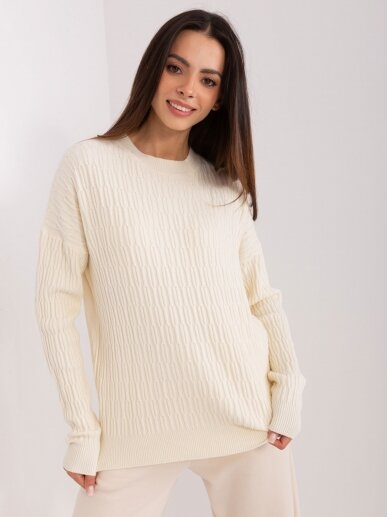 Nebalintos drobės spalvos megztinis MOD2389