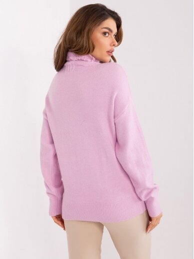 Šviesiai violetinės spalvos megztinis MGZ0057 4
