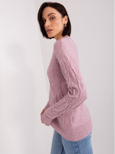 Šviesiai violetinės spalvos megztinis MGZ0056 2