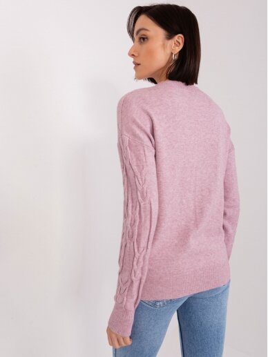 Šviesiai violetinės spalvos megztinis MGZ0056 3