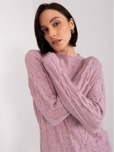 Šviesiai violetinės spalvos megztinis MGZ0056