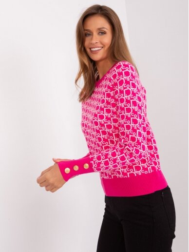 Rožinės spalvos megztinis MGZ0060 2