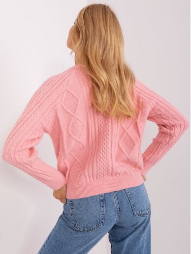 Šviesiai rožinės spalvos megztinis MGZ0064 3