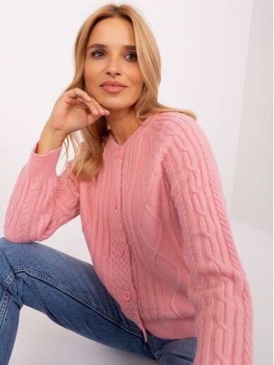 Šviesiai rožinės spalvos megztinis MGZ0064 5