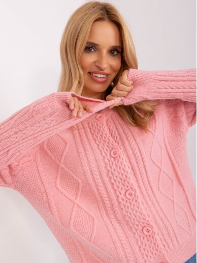 Šviesiai rožinės spalvos megztinis MGZ0064 1