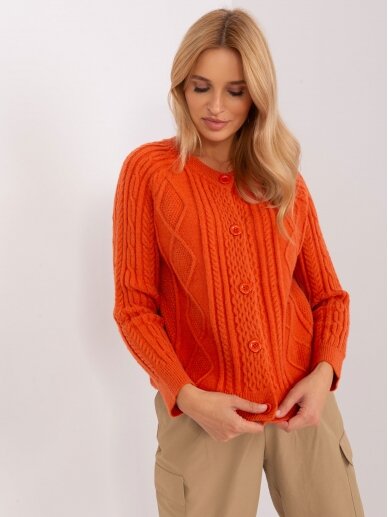 Oranžinės spalvos megztinis MGZ0064 1