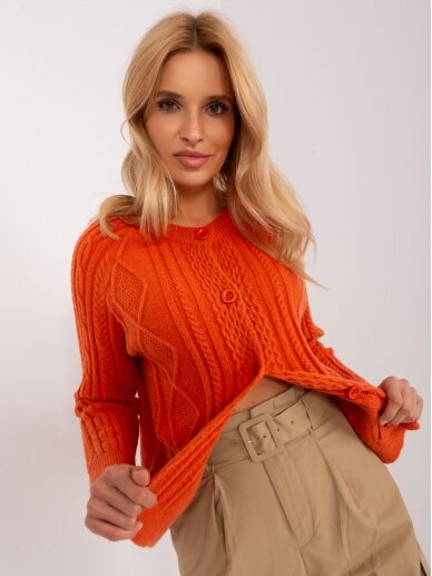 Oranžinės spalvos megztinis MGZ0064