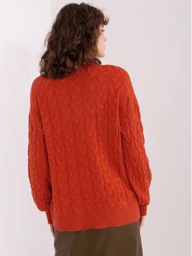 Tamsiai oranžinės spalvos megztinis MGZ0066 4