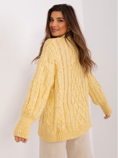 Šviesiai geltonos spalvos megztinis MGZ0071 3