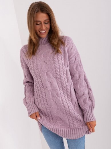 Šviesiai violetinės spalvos megztinis MGZ0073