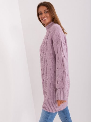 Šviesiai violetinės spalvos megztinis MGZ0073 5