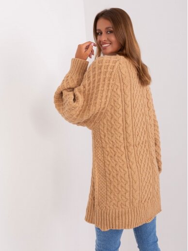 Šviesiai rudos spalvos megztinis MGZ0074 3