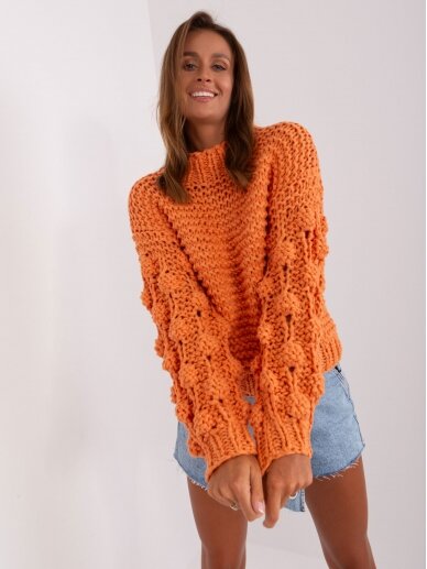 Oranžinės spalvos megztinis MGZ0076 4