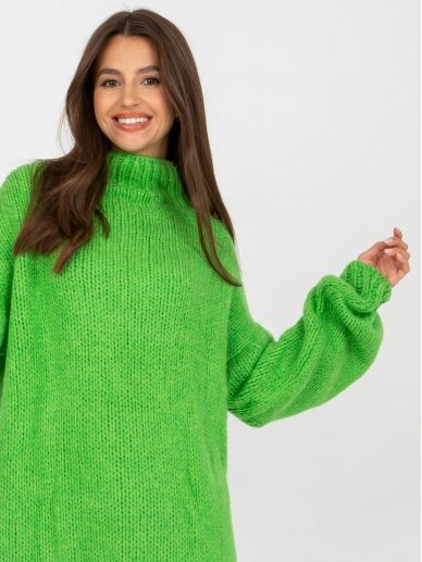 Šviesiai žalios spalvos megztinis MOD2186 3
