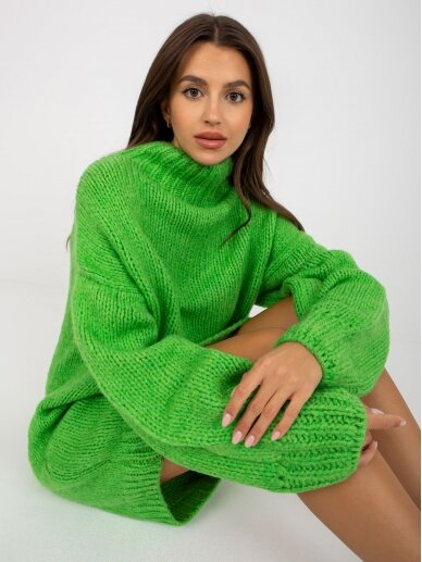 Šviesiai žalios spalvos megztinis MOD2186 5