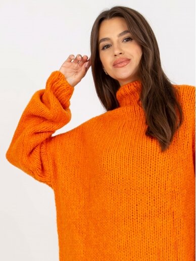 Oranžinės spalvos megztinis MOD2186 2