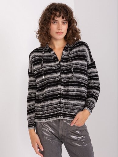 Pilkos ir juodos spalvos megztinis MGZ0098