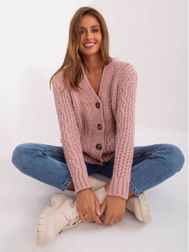Šviesiai rožinės spalvos megztinis MGZ0099