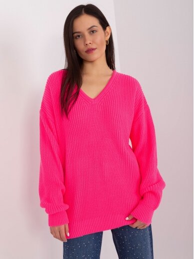 Neoninės rožinės spalvos megztinis MGZ0110 3