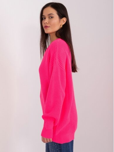 Neoninės rožinės spalvos megztinis MGZ0110 4