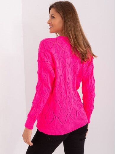 Neoninės rožinės spalvos megztinis MGZ0112 1