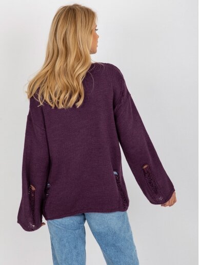 Tamsiai violetinės spalvos megztinis MGZ0116 3