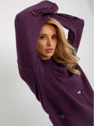 Tamsiai violetinės spalvos megztinis MGZ0116 1