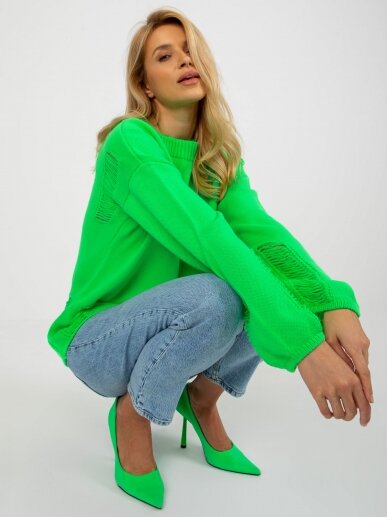 Neoninės žalios spalvos megztinis MGZ0116 3