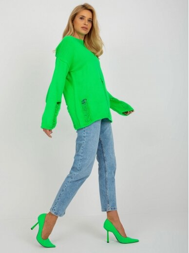 Neoninės žalios spalvos megztinis MGZ0116 5