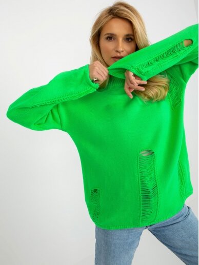 Neoninės žalios spalvos megztinis MGZ0116 2