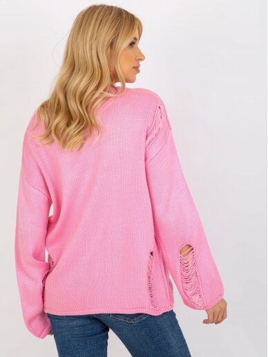 Šviesiai rožinės spalvos megztinis MGZ0116 3
