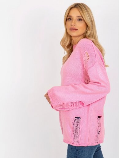 Šviesiai rožinės spalvos megztinis MGZ0116 2