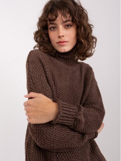 Tamsiai rudos spalvos megztinis MGZ0118 1