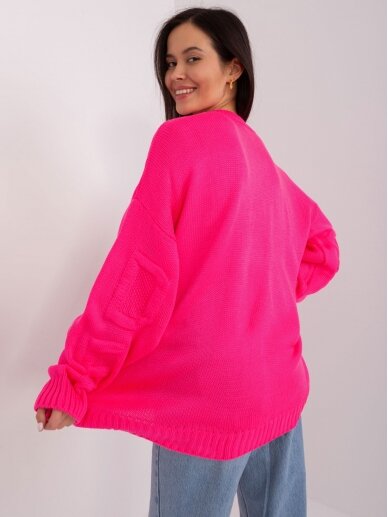 Neoninės rožinės spalvos megztinis MGZ0120 3